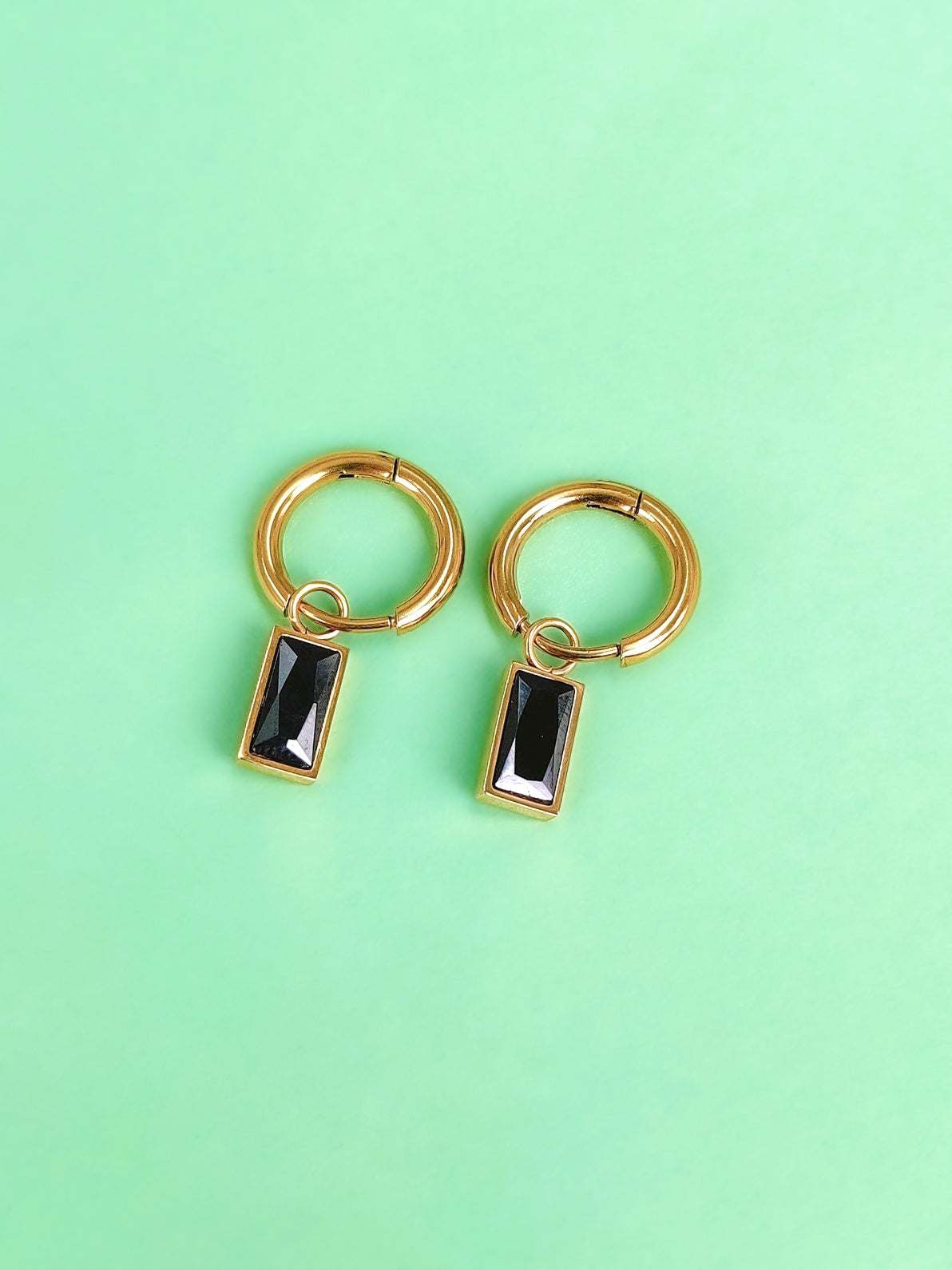 Macie Black Drop Hoops