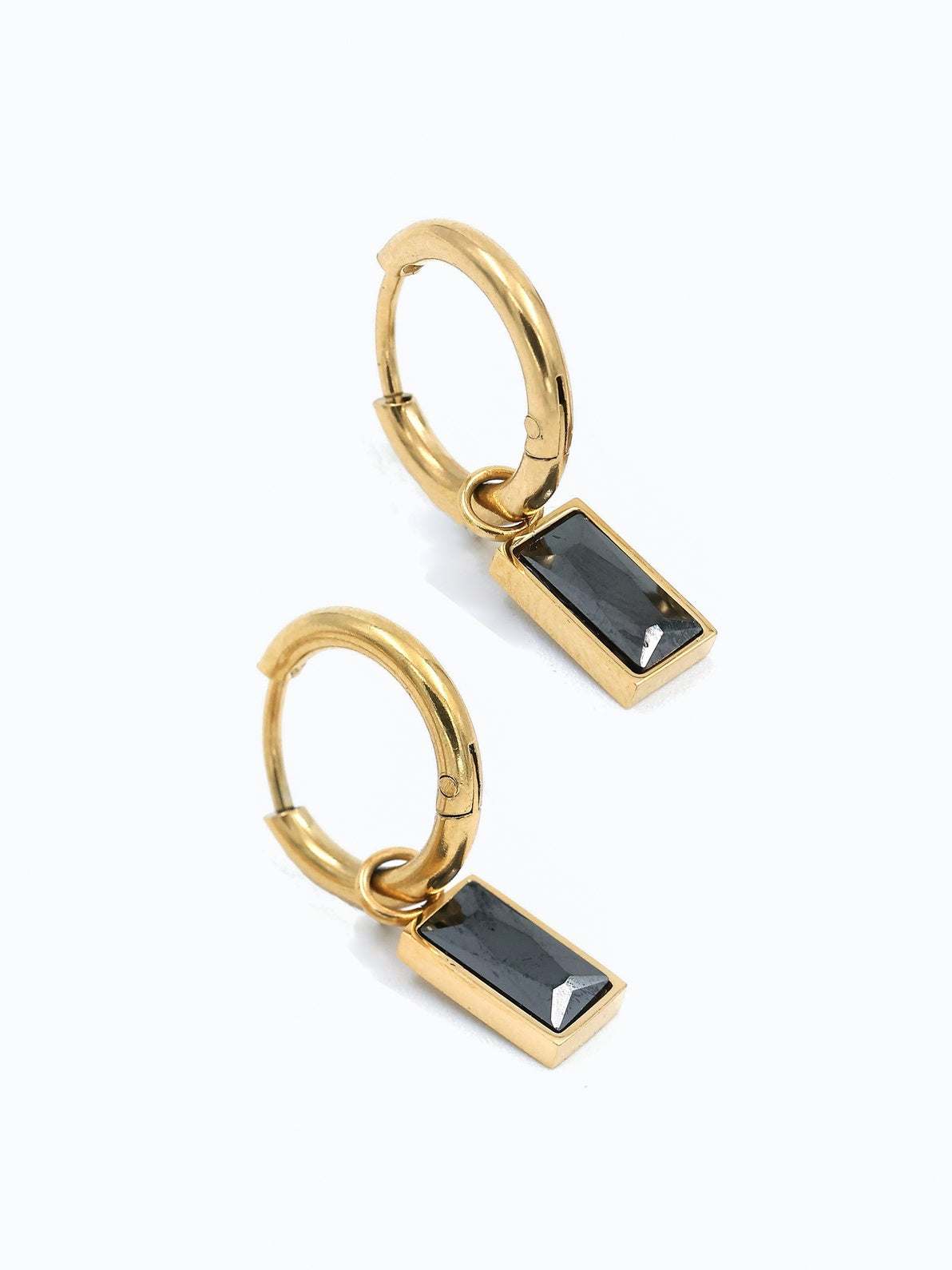 Macie Black Drop Hoops