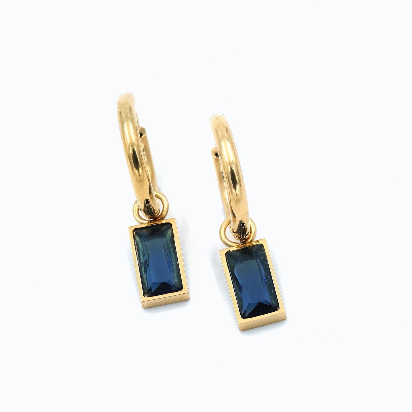 Macie Blue Drop Hoops