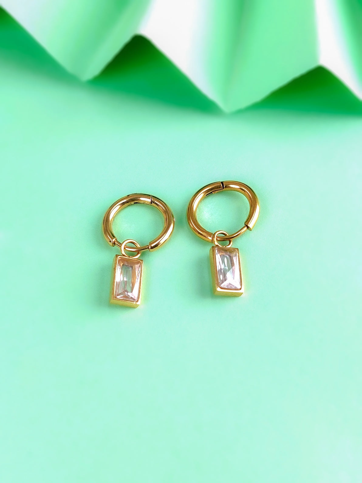 Macie Crystal Drop Hoops