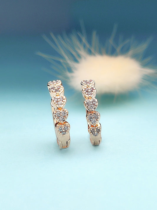Heart Cluster Huggie Hoops