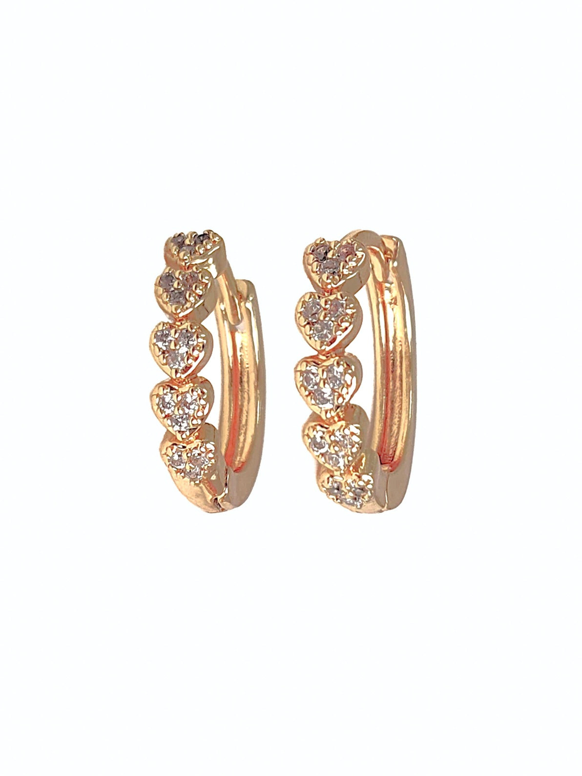 Heart Cluster Huggie Hoops