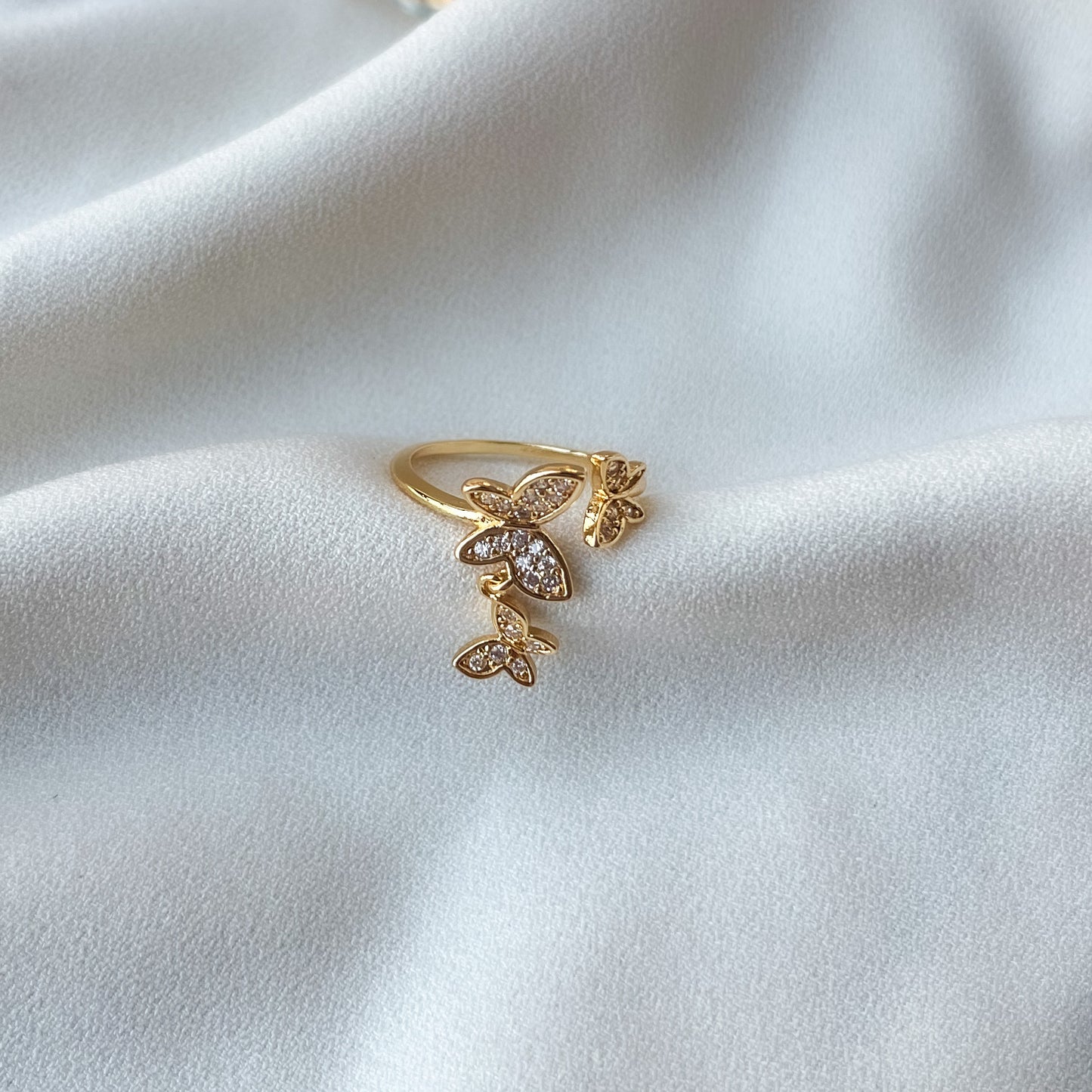 Jenna Butterfly Charm Ring (Gold)