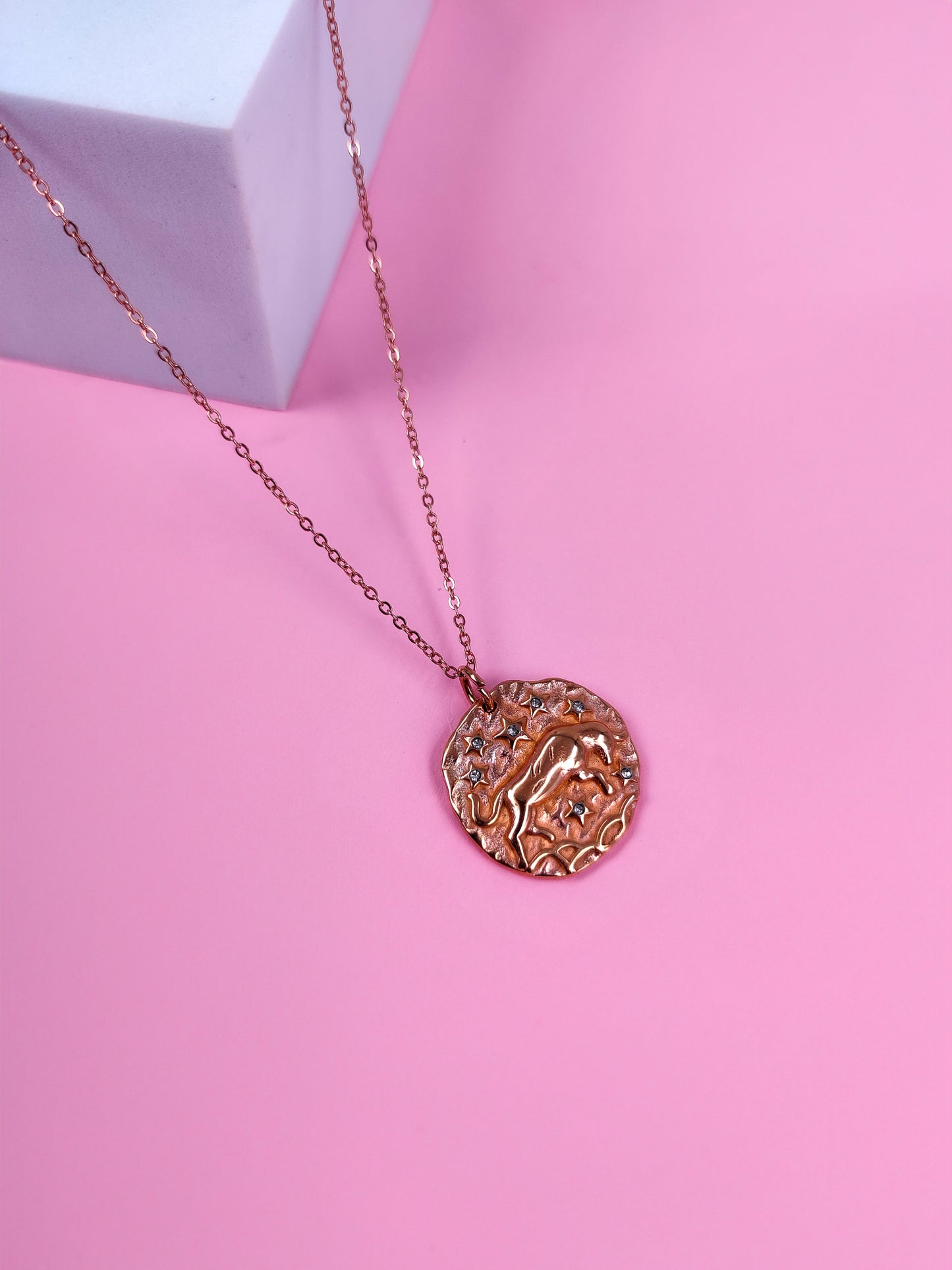 French Zodiac Coin Necklace (Taurus)