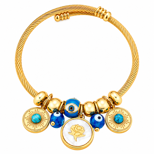 Rose Evil Eye Golden Bracelet
