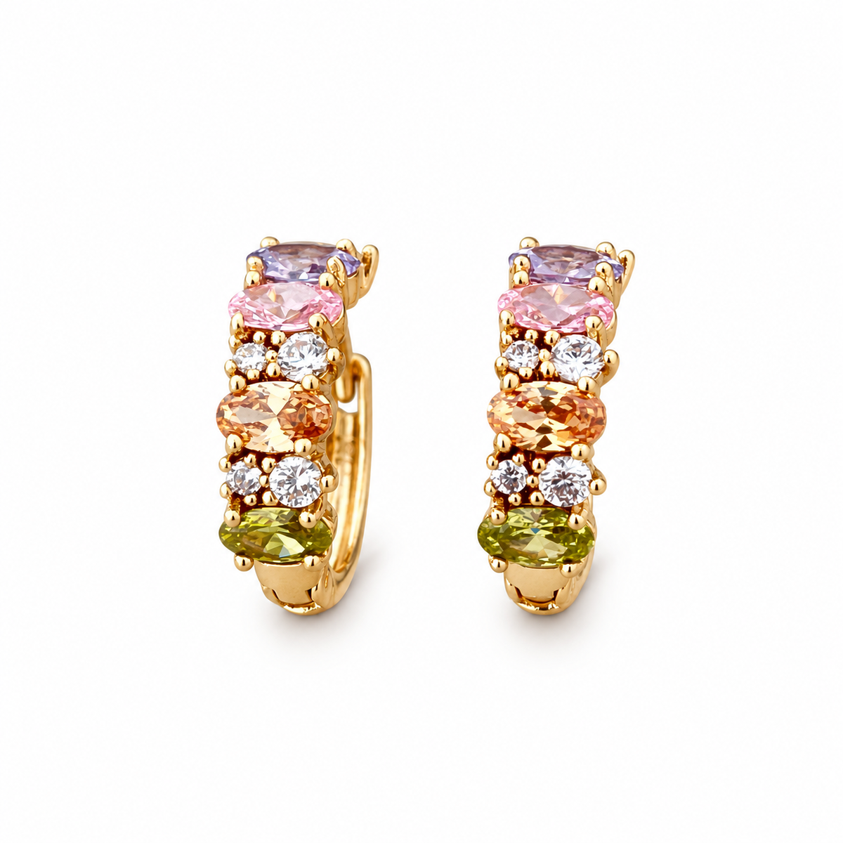 Oval Luxe Huggie Hoops