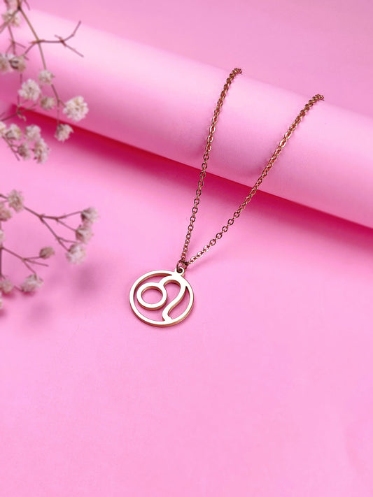 Gold Zodiac Necklace (Leo)