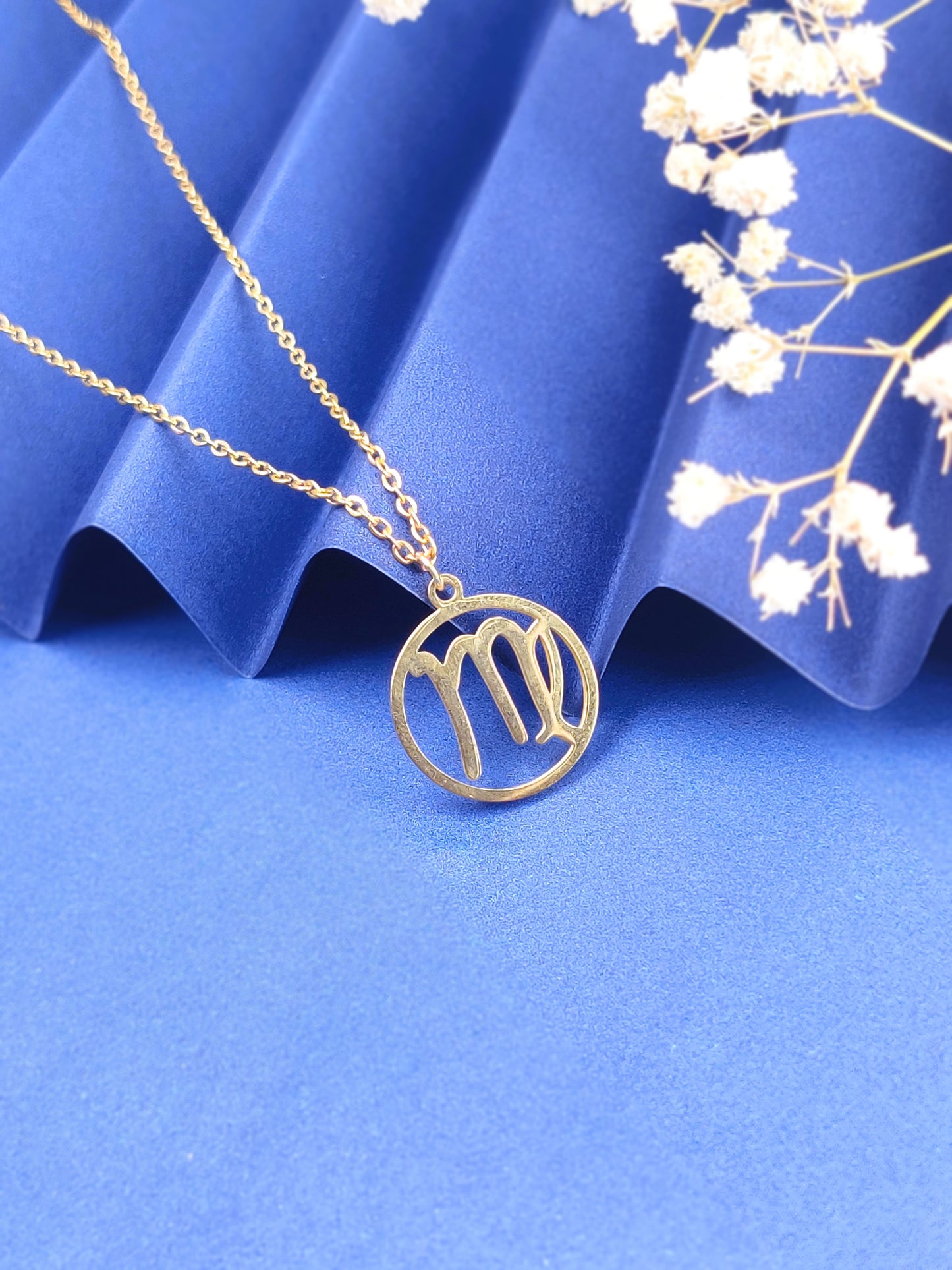 Gold Zodiac Necklace (Virgo)