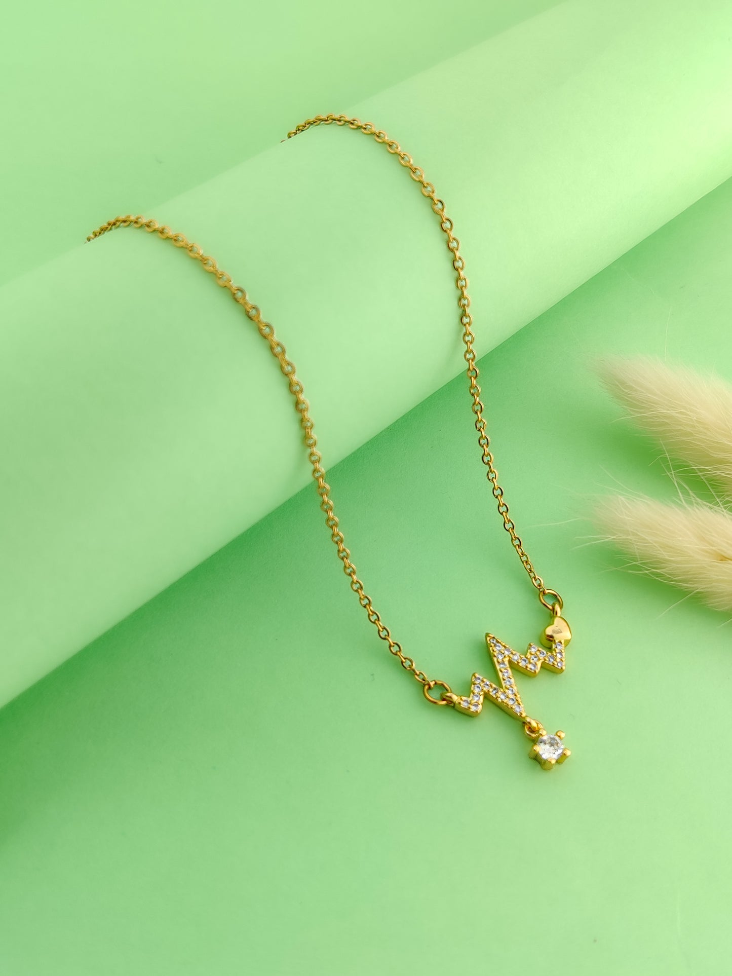 Golden HeartBeat Necklace