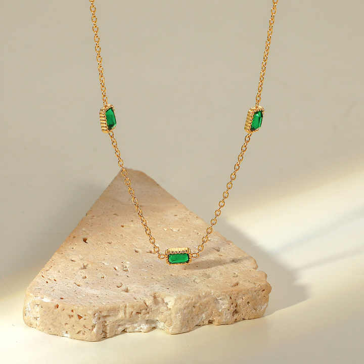 Emerald Baguette Necklace