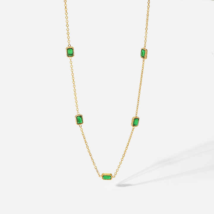 Emerald Baguette Necklace