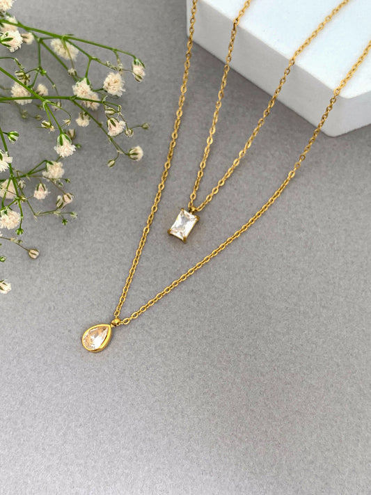 Two Layered Diamond Necklace
