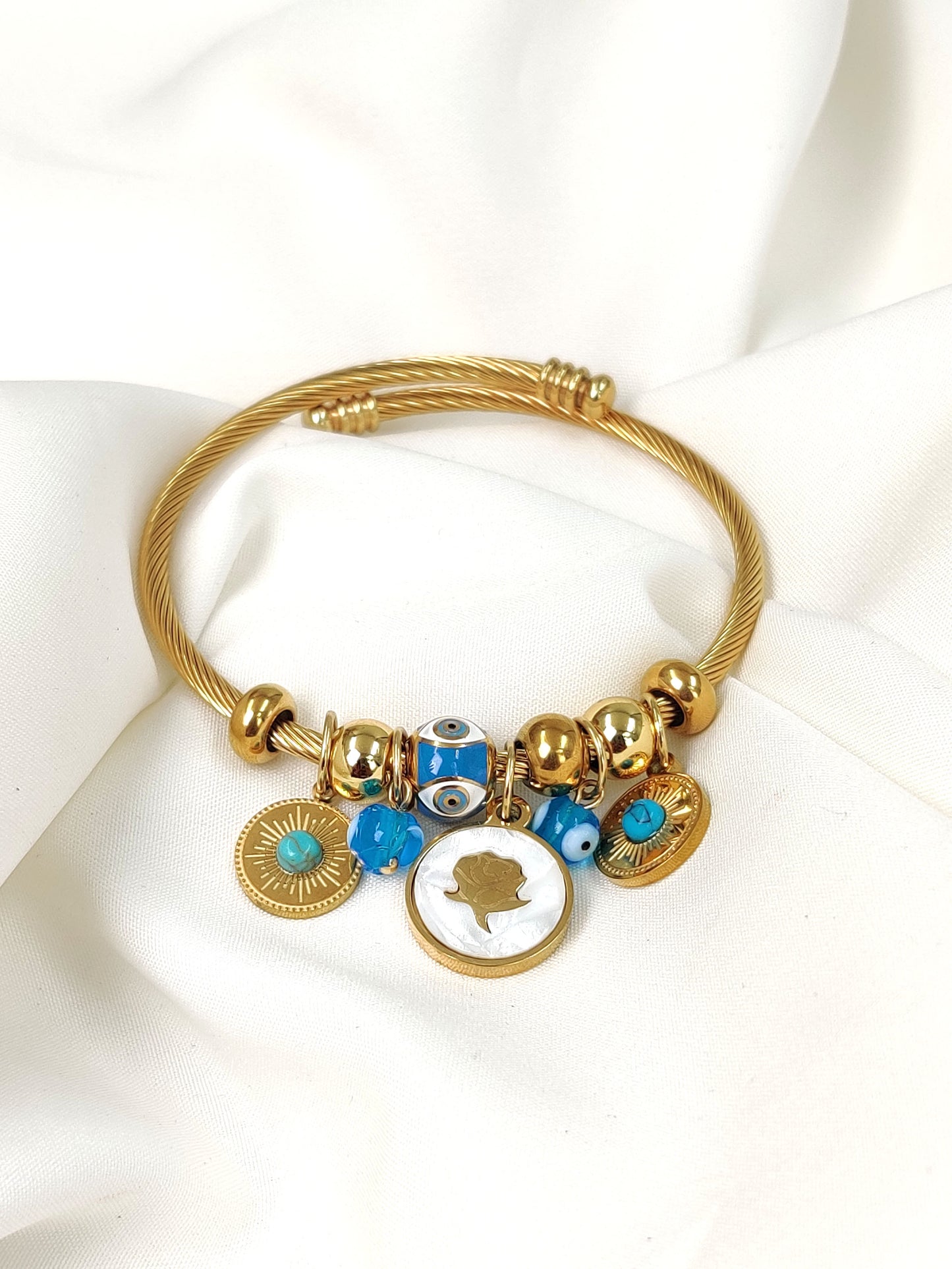 Rose Evil Eye Golden Bracelet