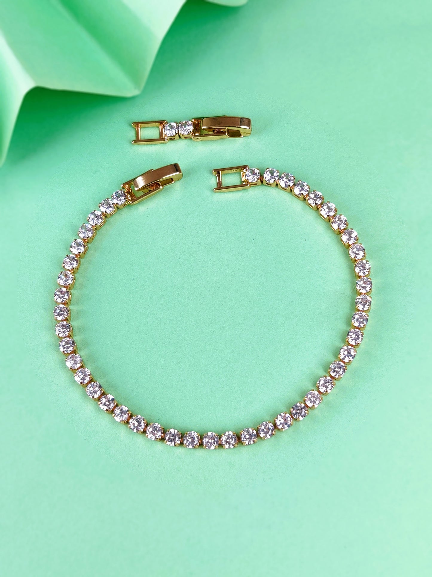 Golden Glimmer Tennis Bracelet