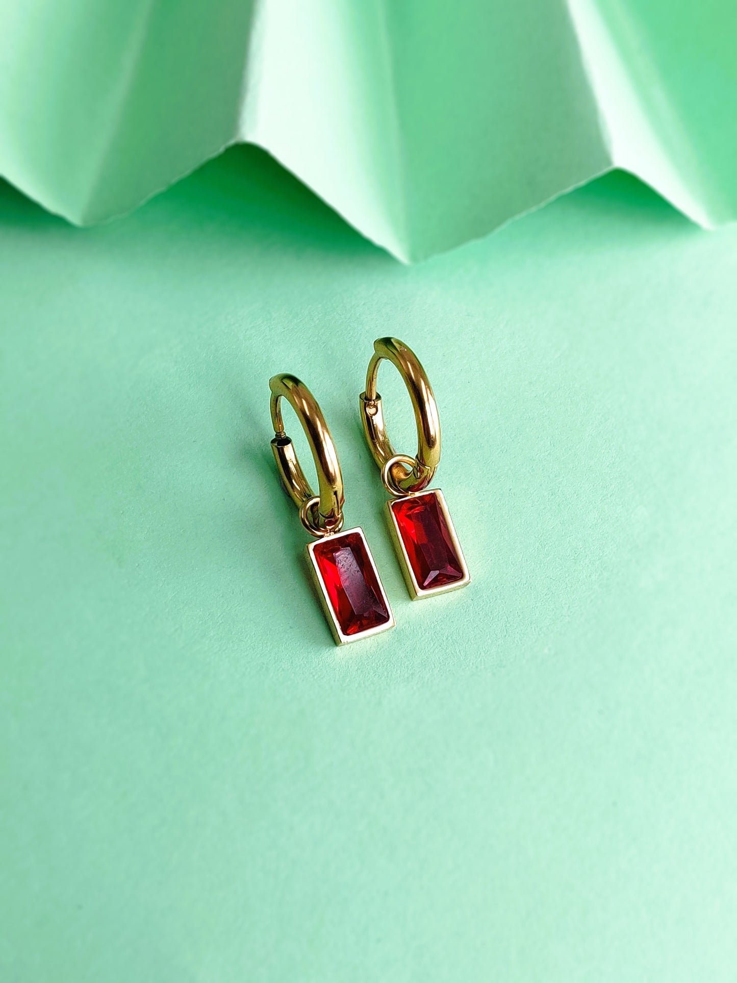 Macie Red Drop Hoops