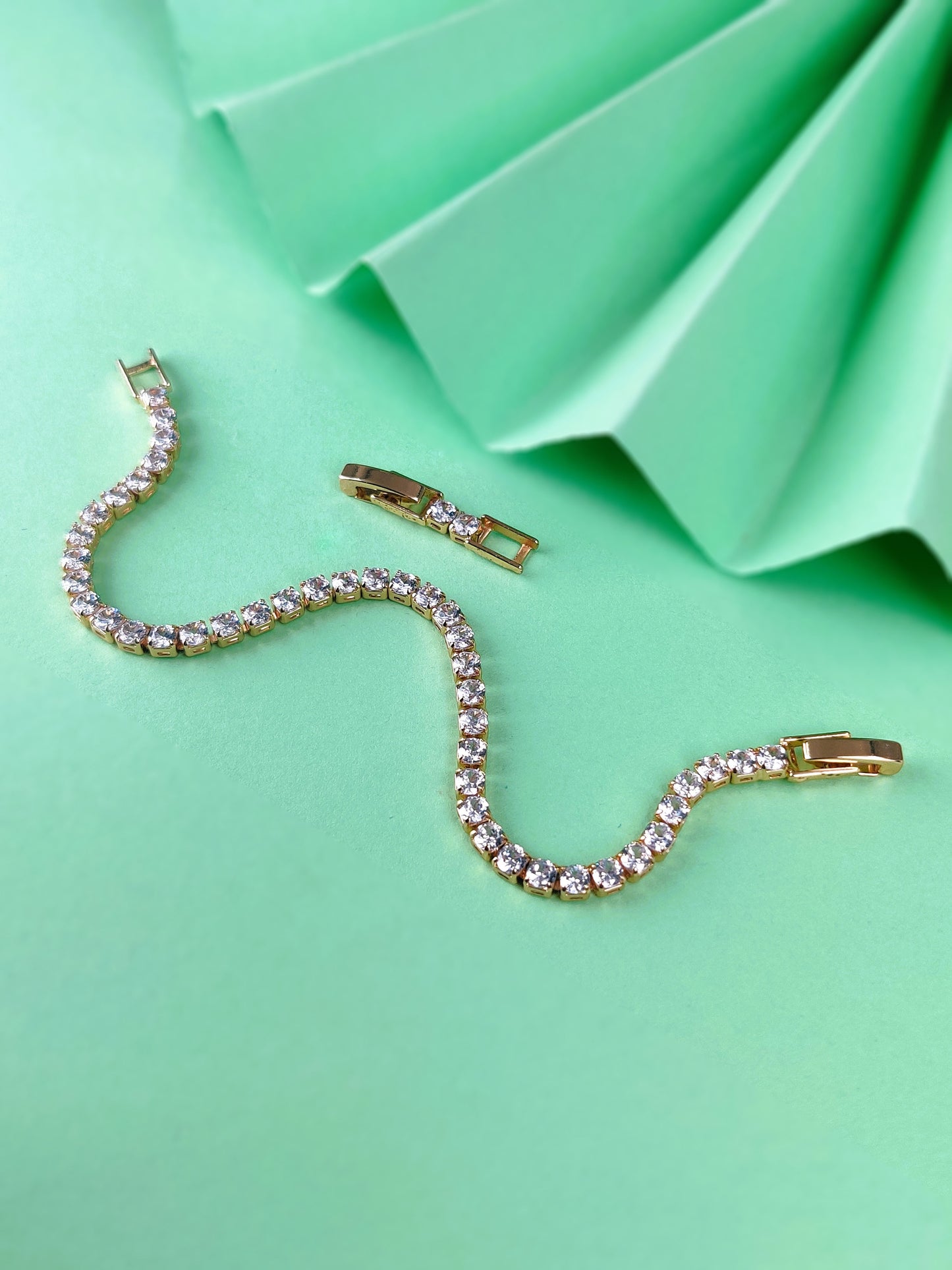 Golden Glimmer Tennis Bracelet