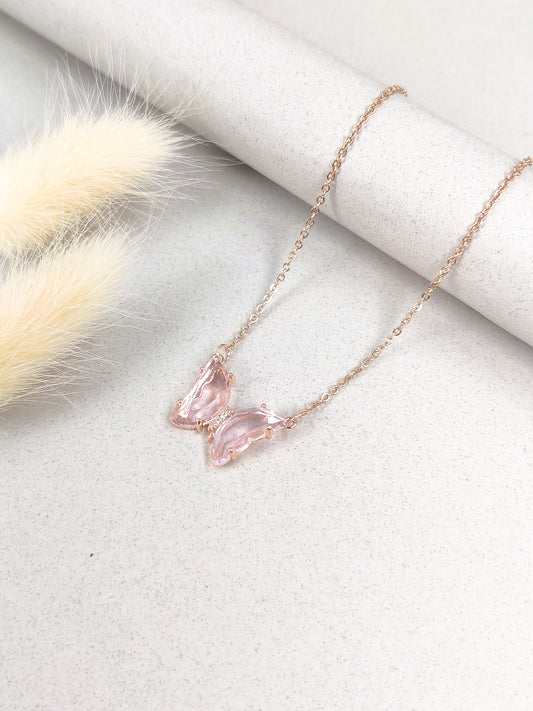 Pink Butterfly Necklace