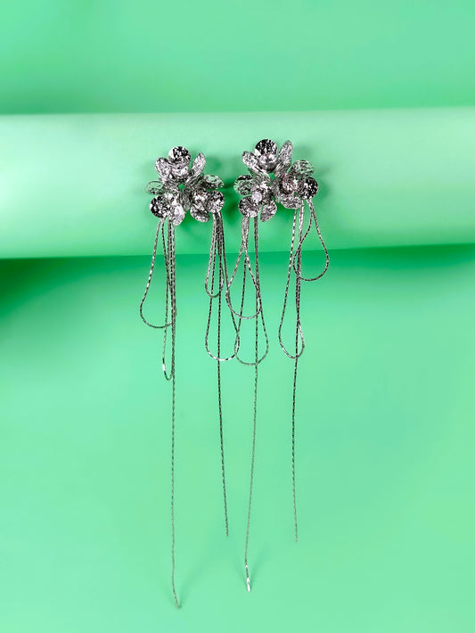 Silver Cascade Earrings