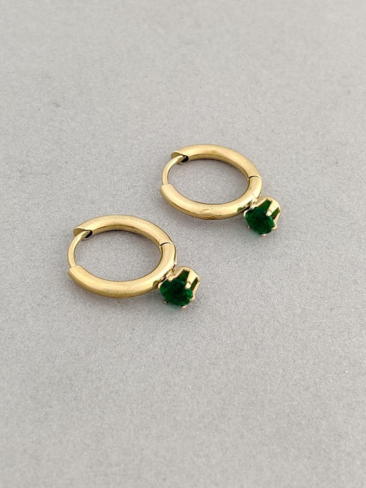 Talie Huggie Hoops (Emerald)