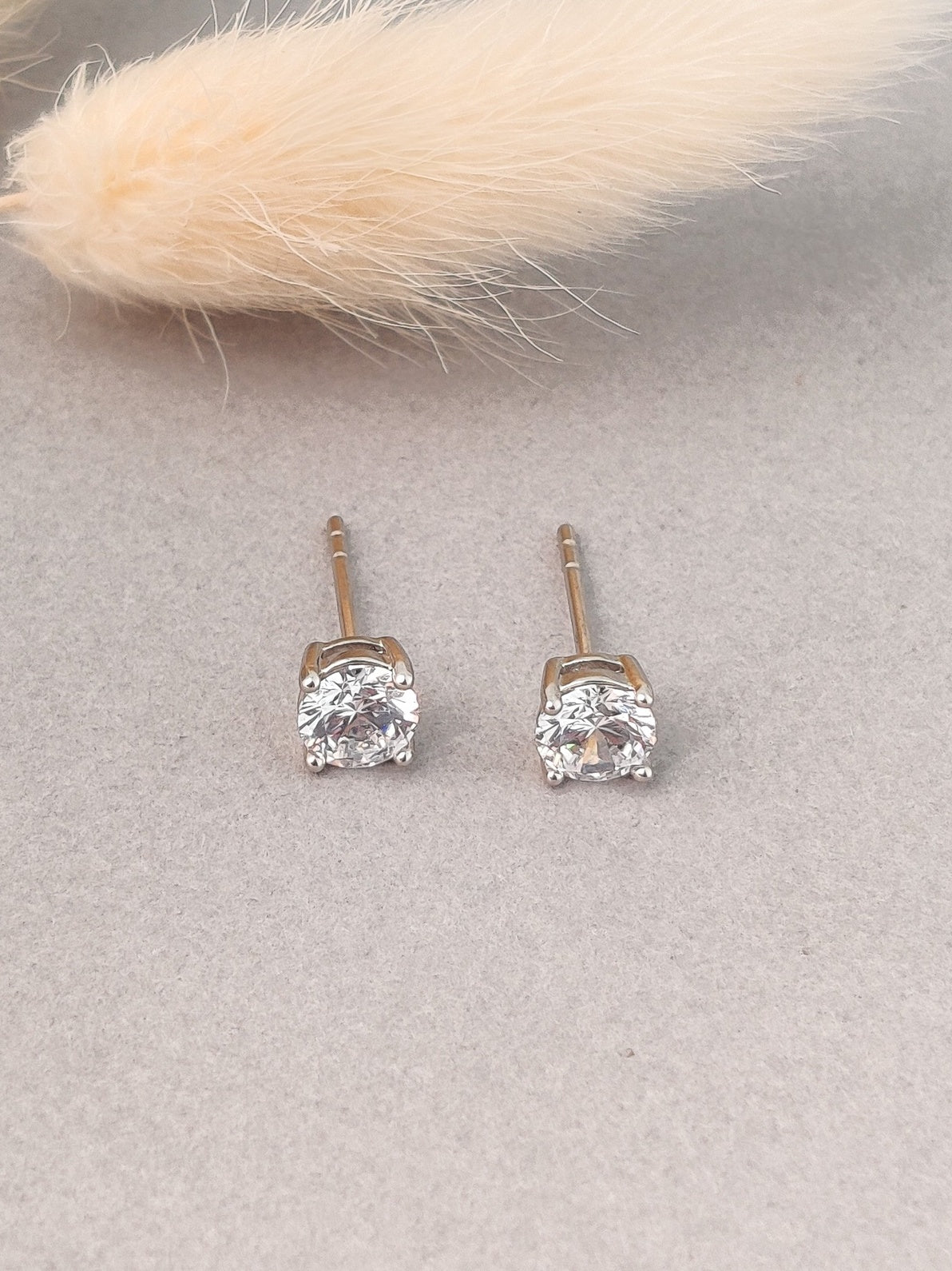Solitaire Stud Earrings