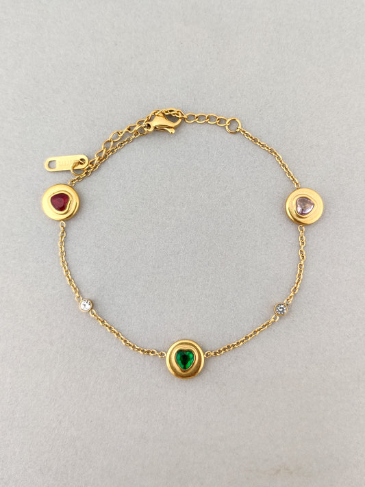 Gilded Hearts Charm Bracelet