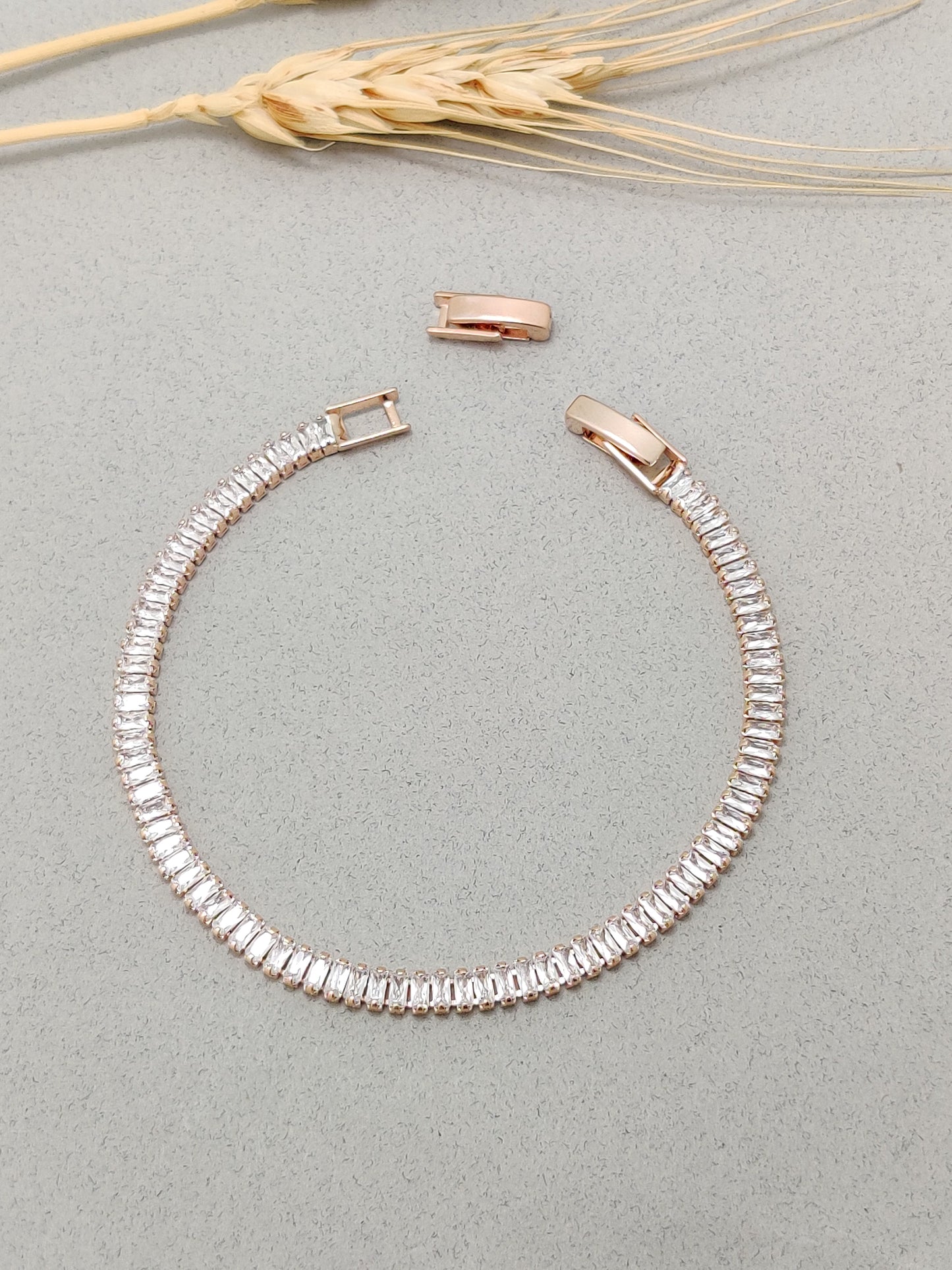 Baguette Tennis Bracelet (Rose Gold)