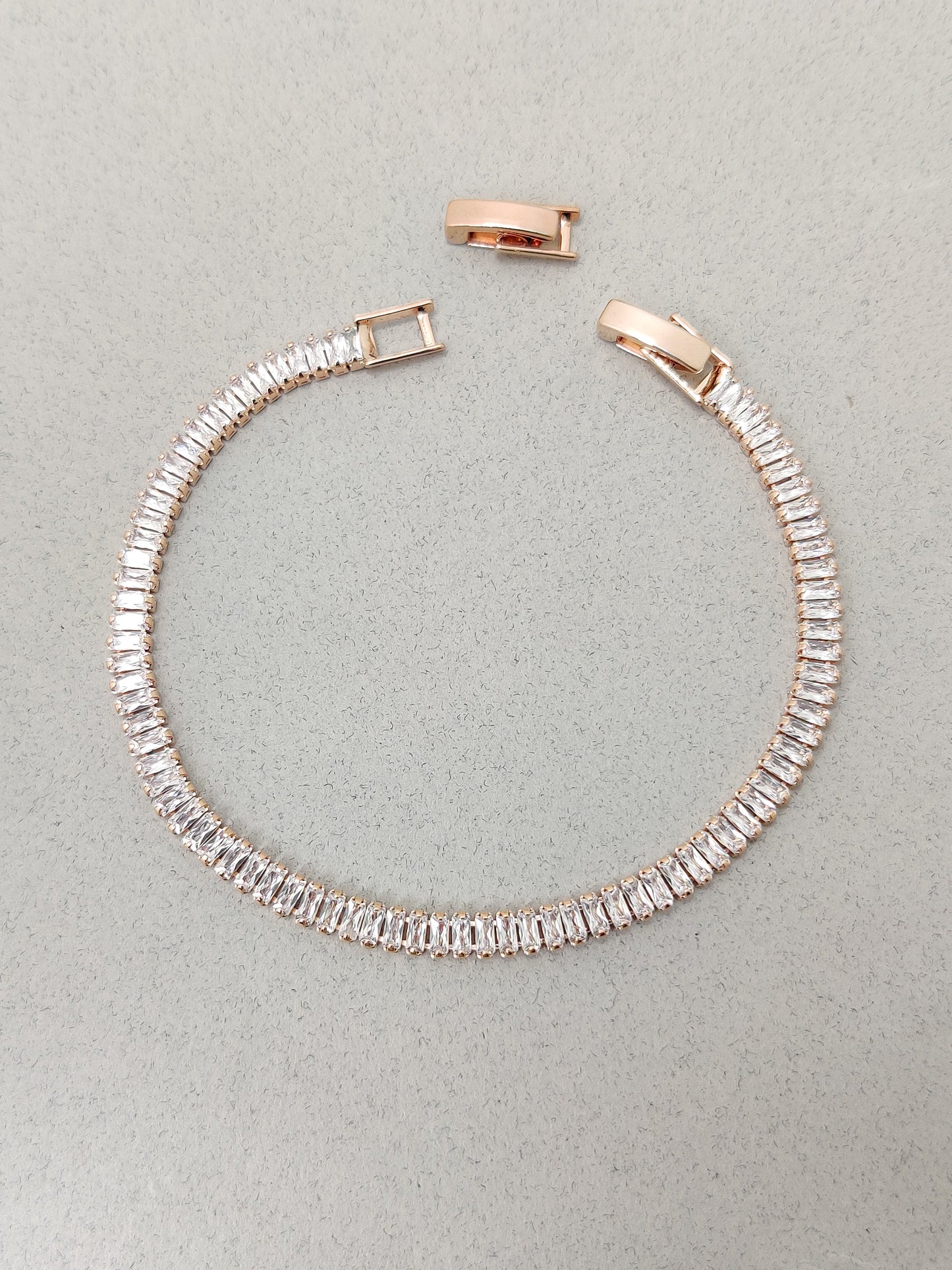 Baguette Tennis Bracelet (Rose Gold)