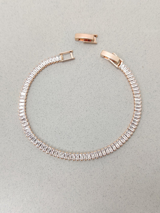 Baguette Tennis Bracelet (Rose Gold)