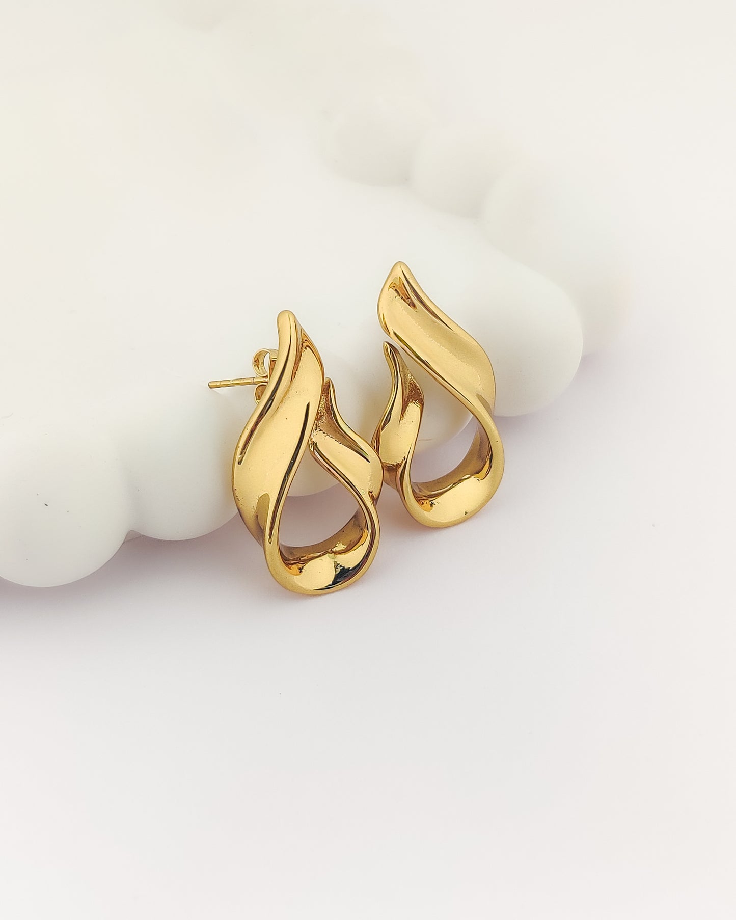 Wavy Gold Hoops