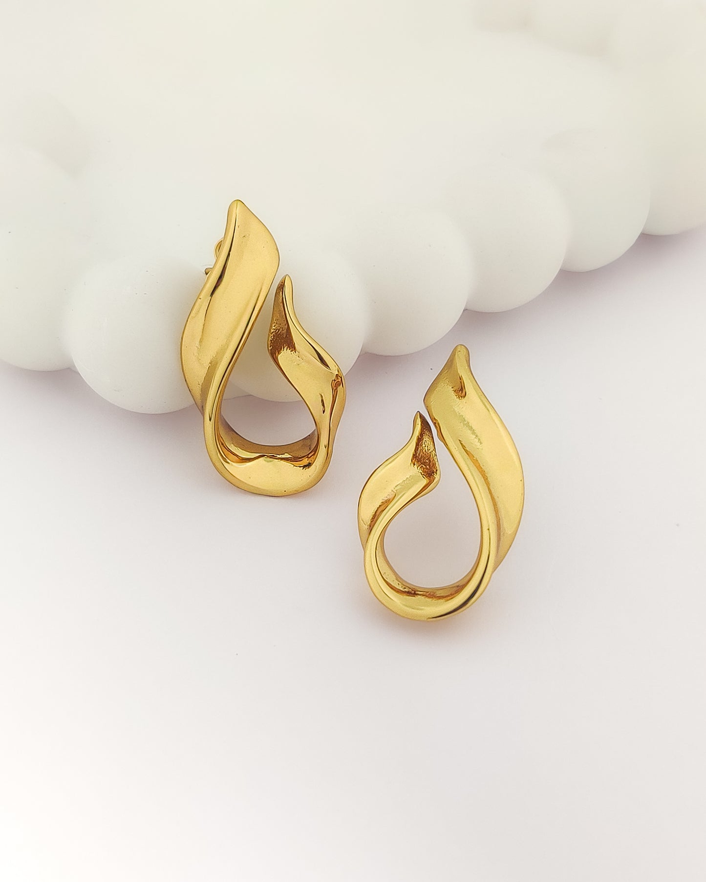 Wavy Gold Hoops
