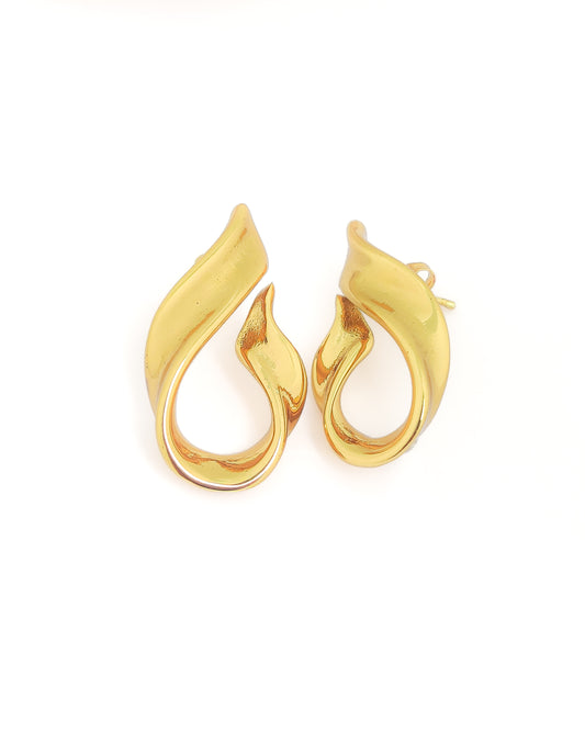 Wavy Gold Hoops