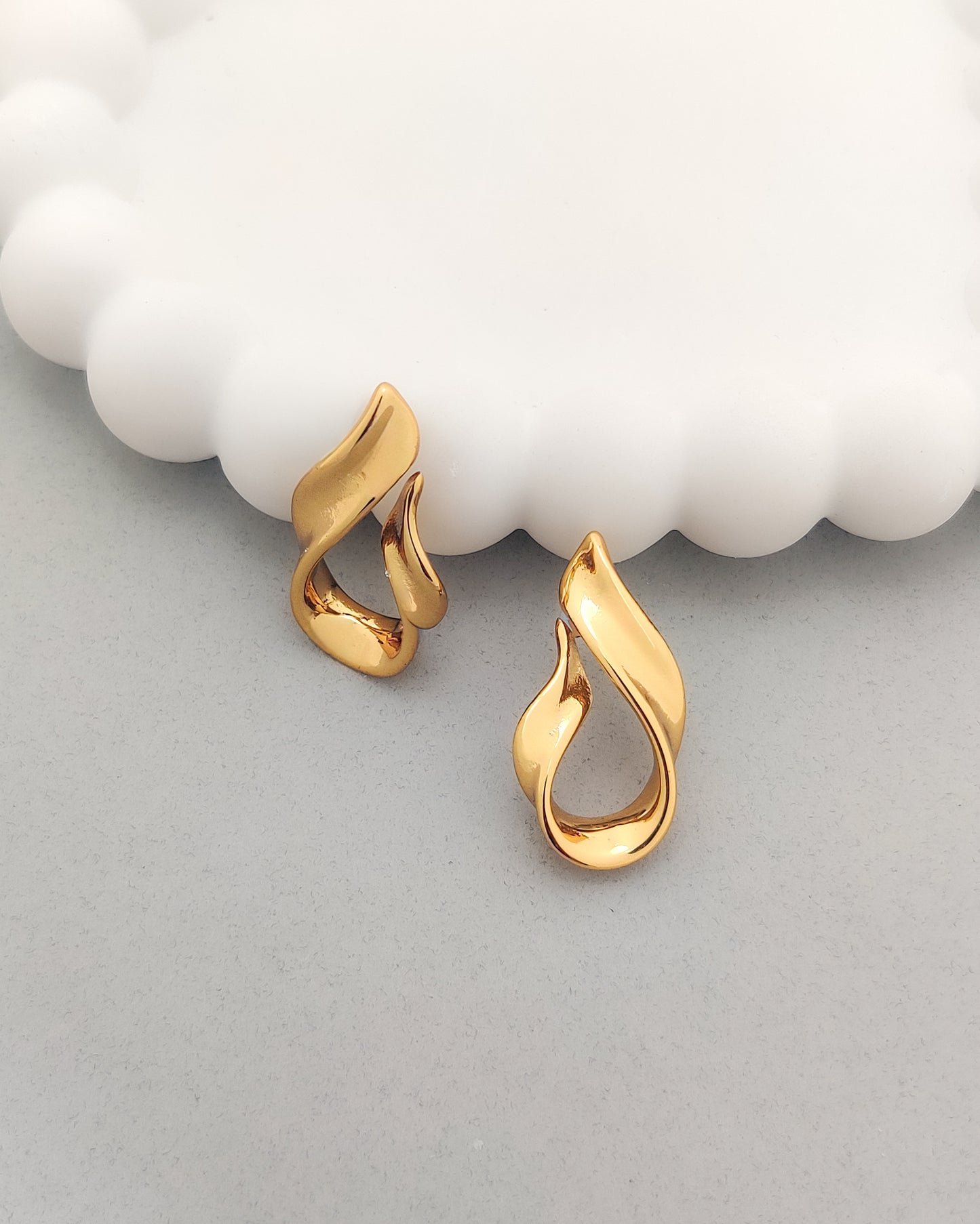Wavy Gold Hoops