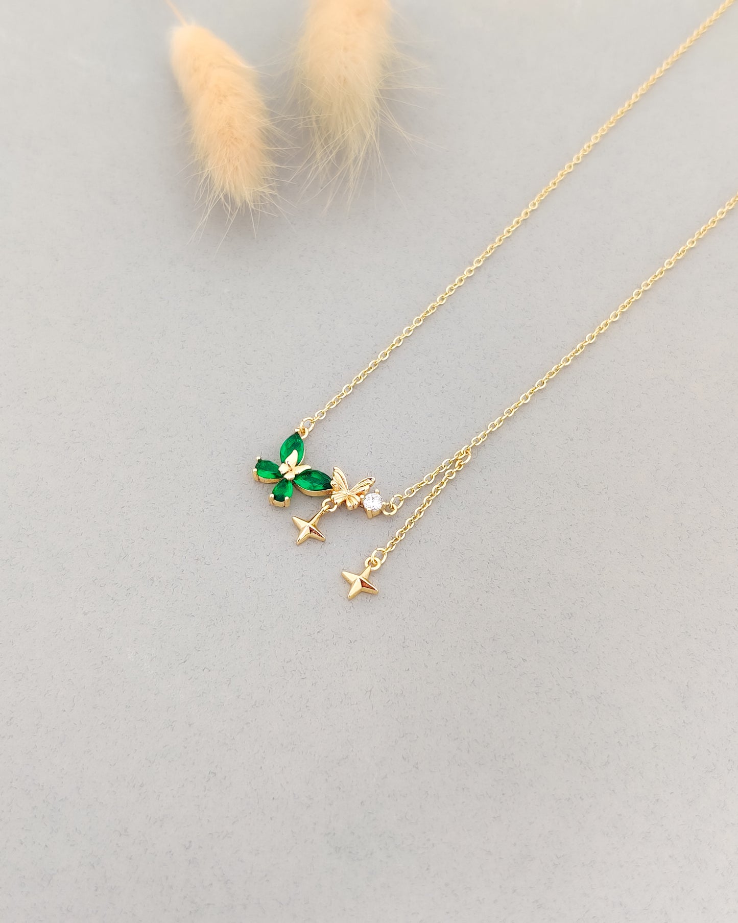 Butterfly Star Necklace(Green)