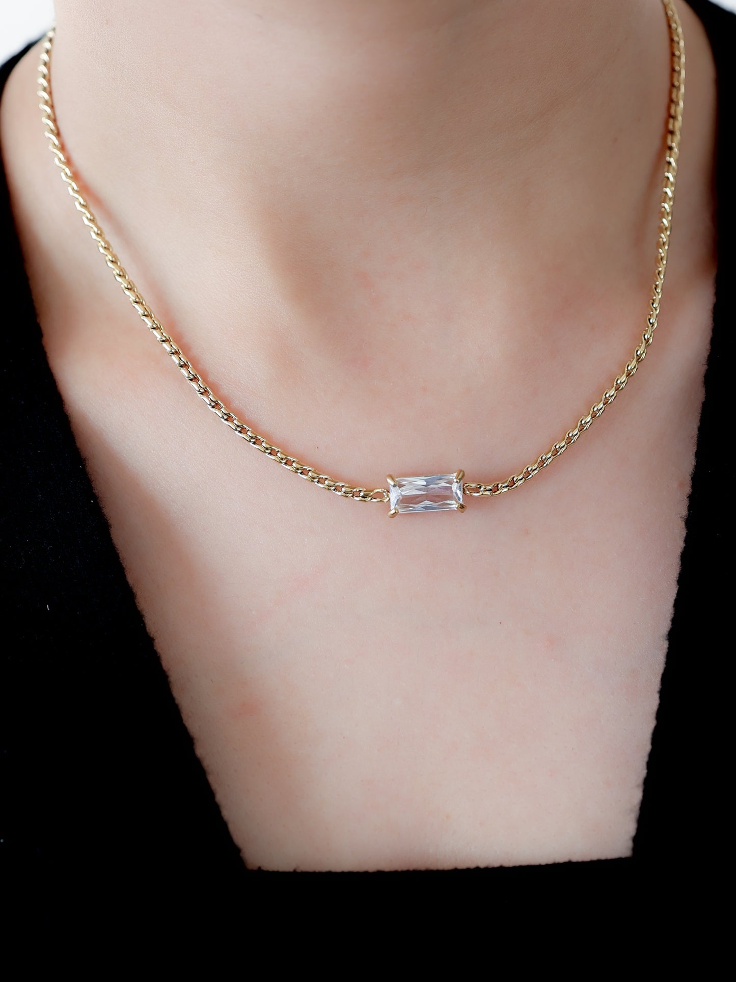 Crystal Bar Necklace