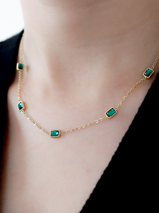 Emerald Baguette Necklace