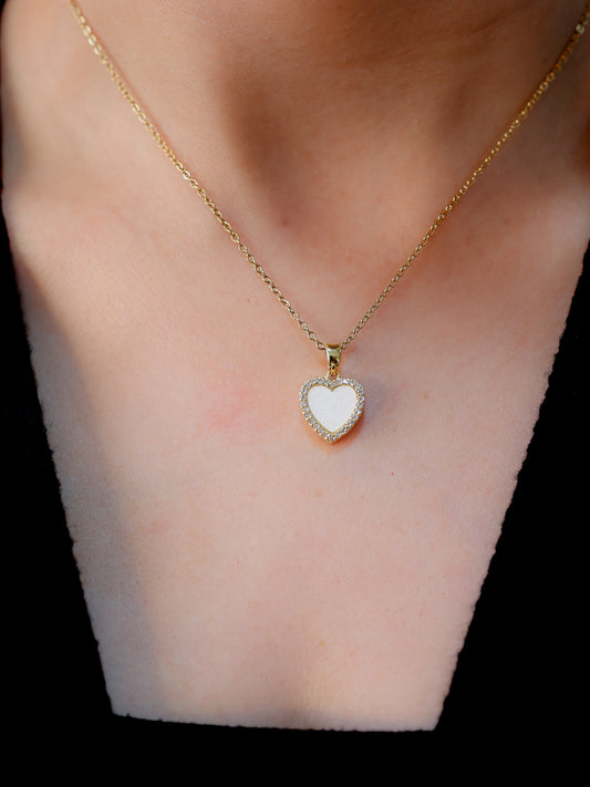 Crystal White Heart Necklace