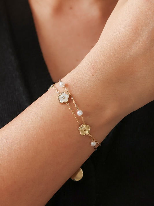 Clover Pearl Bracelet