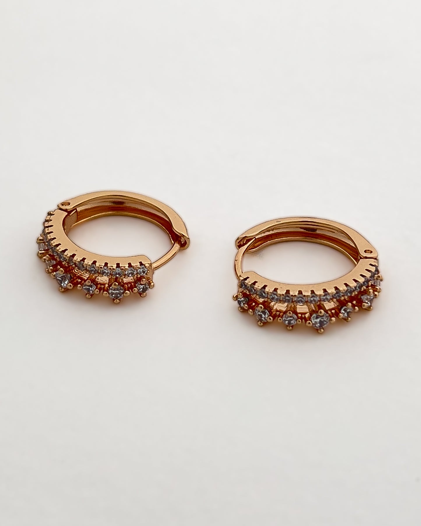 Crystal Heart Huggie Hoops