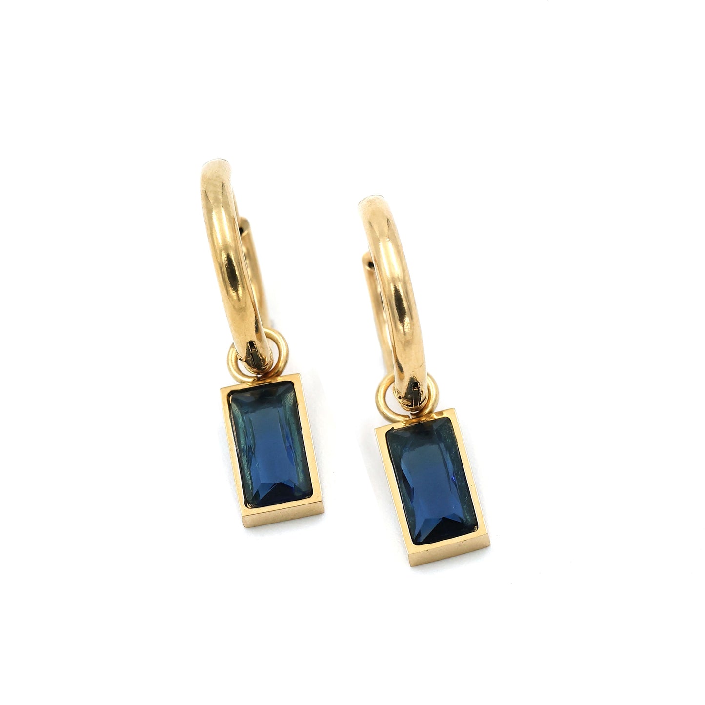 Macie Blue Drop Hoops