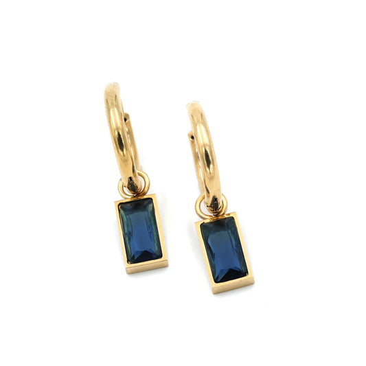 Macie Blue Drop Hoops