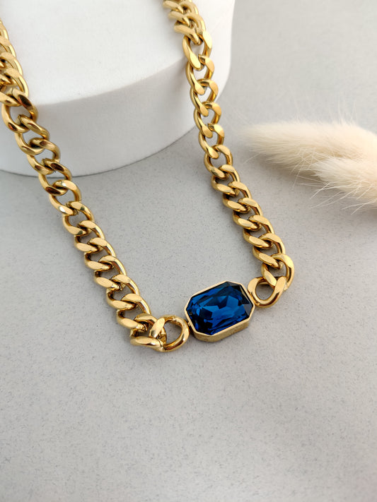 Madeline Blue Chain Necklace