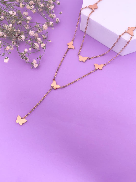 Margo Butterfly 2layer Necklace