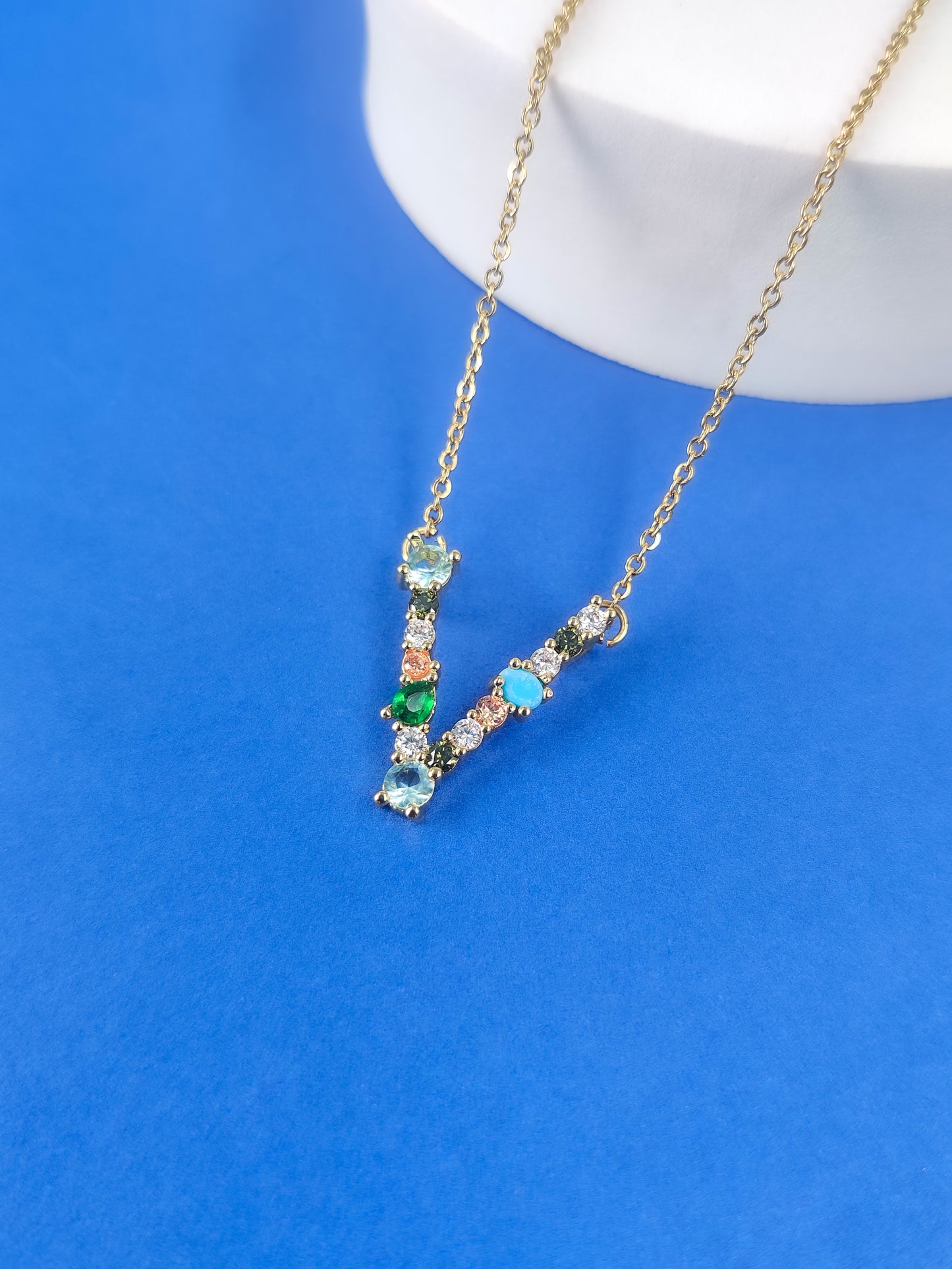 Monogram Letter V Necklace