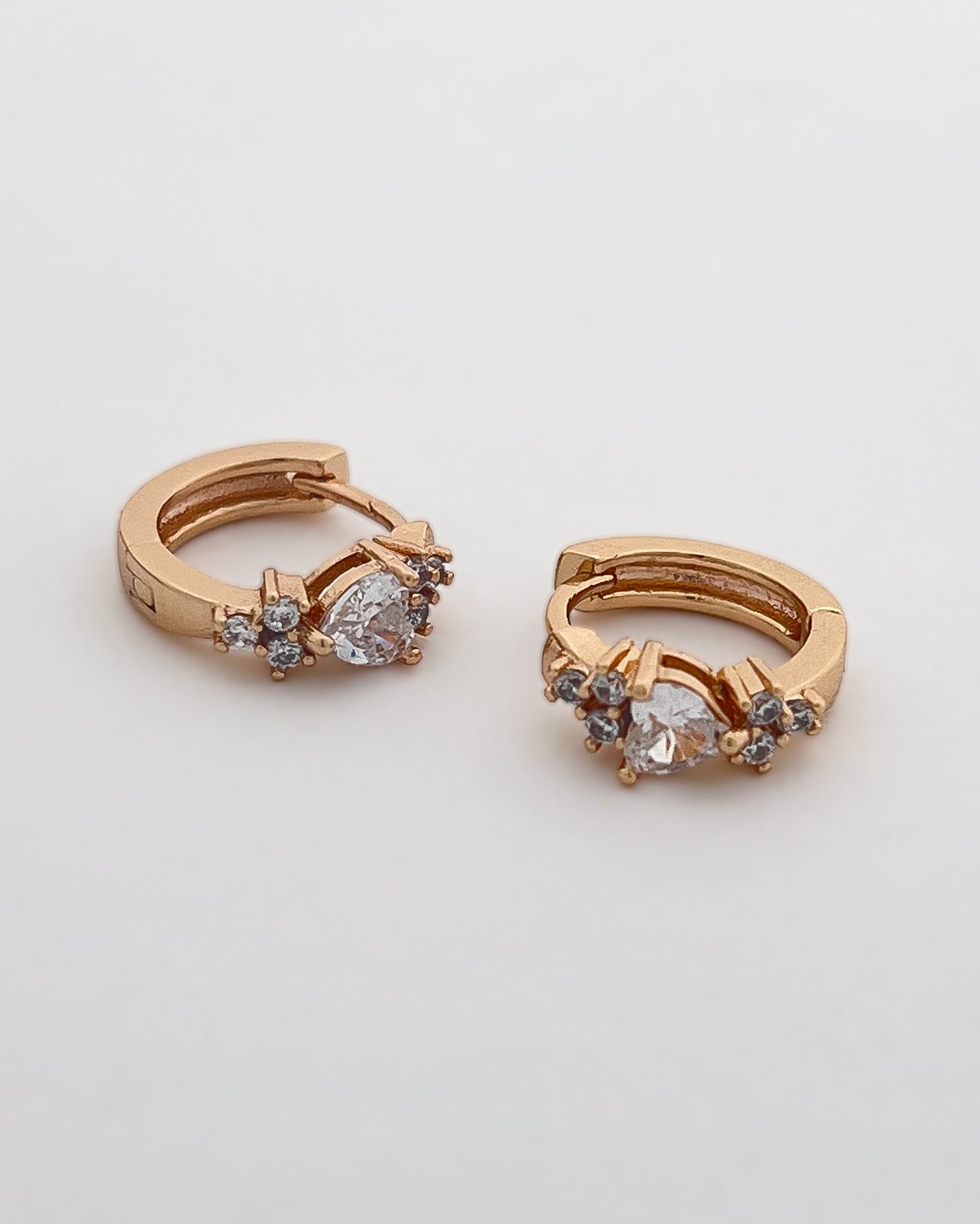 Heart Cascade Huggie Hoops