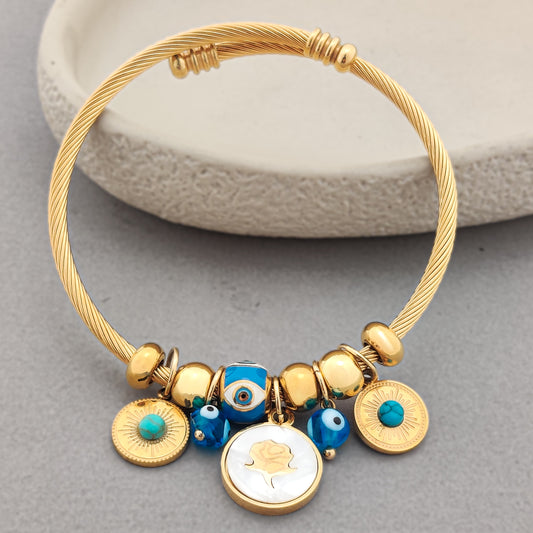 Rose Evil Eye Golden Bracelet