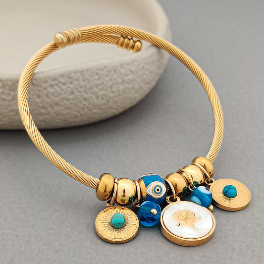 Rose Evil Eye Golden Bracelet