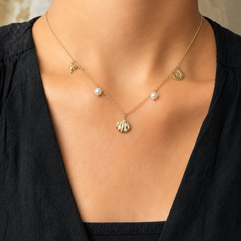 Sea Shell Charm Necklace