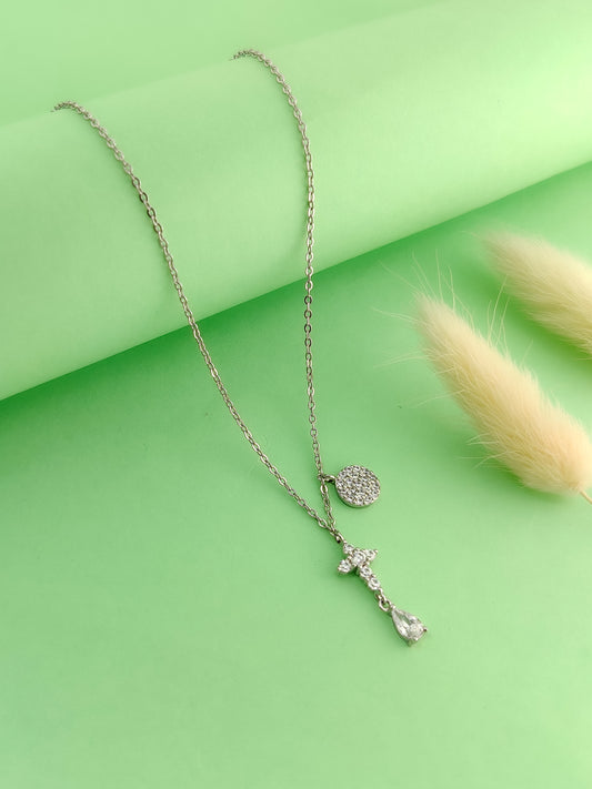 Panama Cross Necklace (Silver)