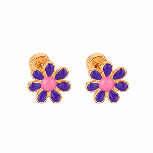 Daisy Piercing Studs (Purple)
