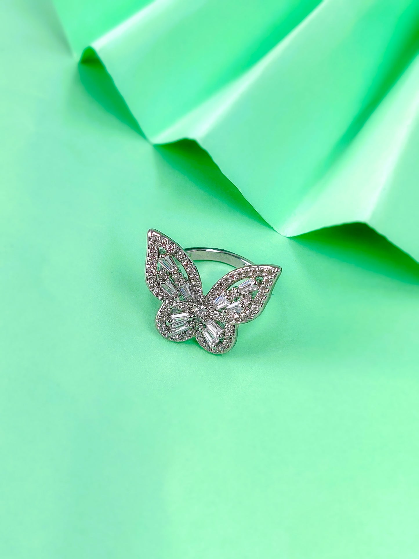 Crystal Cindy Butterfly Ring